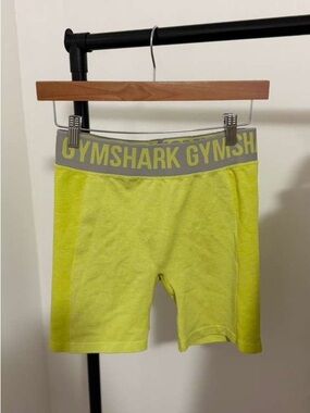 Gymshark Neon Yellow Logo Waistband Bike Shorts